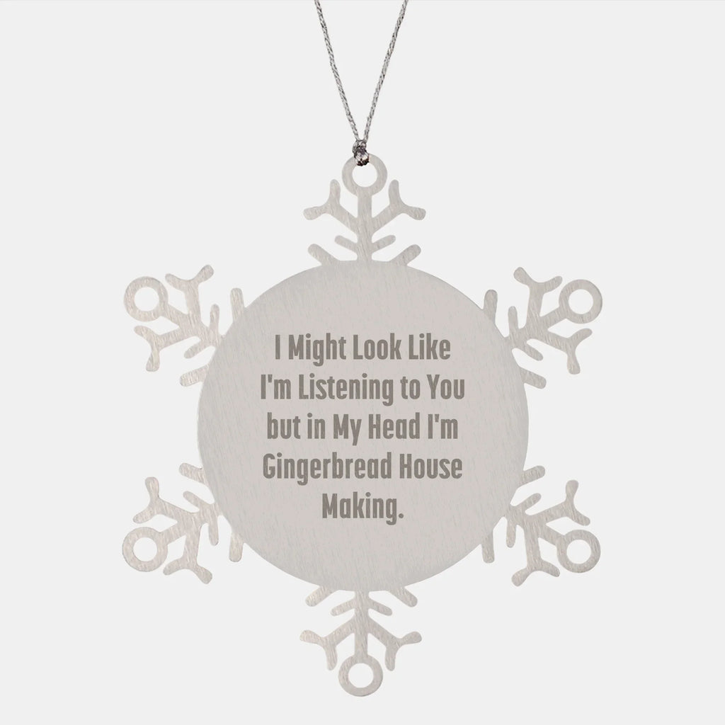 Funny Gingerbread House Making Gifts, Snowflake Ornament for Christmas from Friends, Family, Coworkers, Men, Women