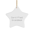 Funny Grandmom Gifts from Men to Grandmom - Certified Grandmom Star Ornament for Christmas Decor