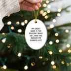 Funny Great Dane Dog Oval Ornament - My Great Dane Is The Reason I Wake Up...and The Reason I'm Always Late