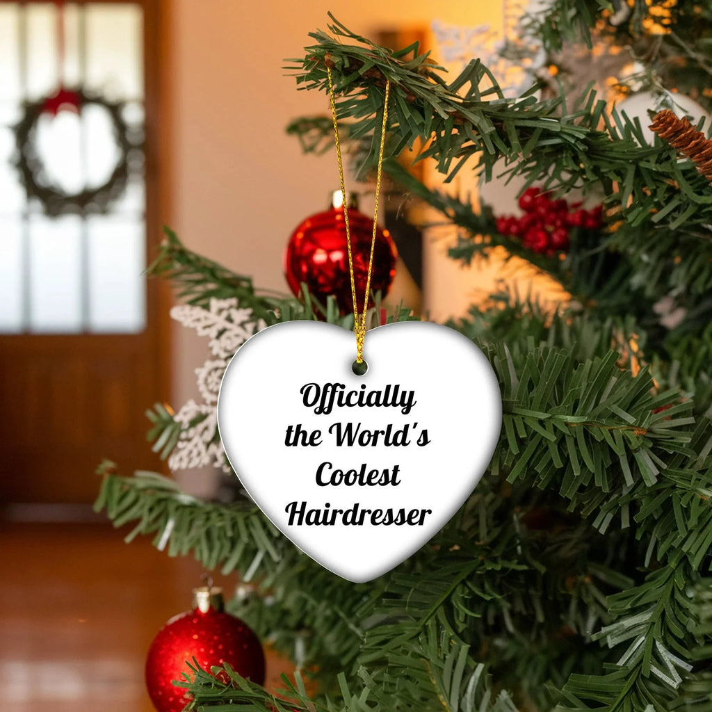 Funny Hairdresser Gifts from Friends to Hairdresser, Heart Ornament for Christmas