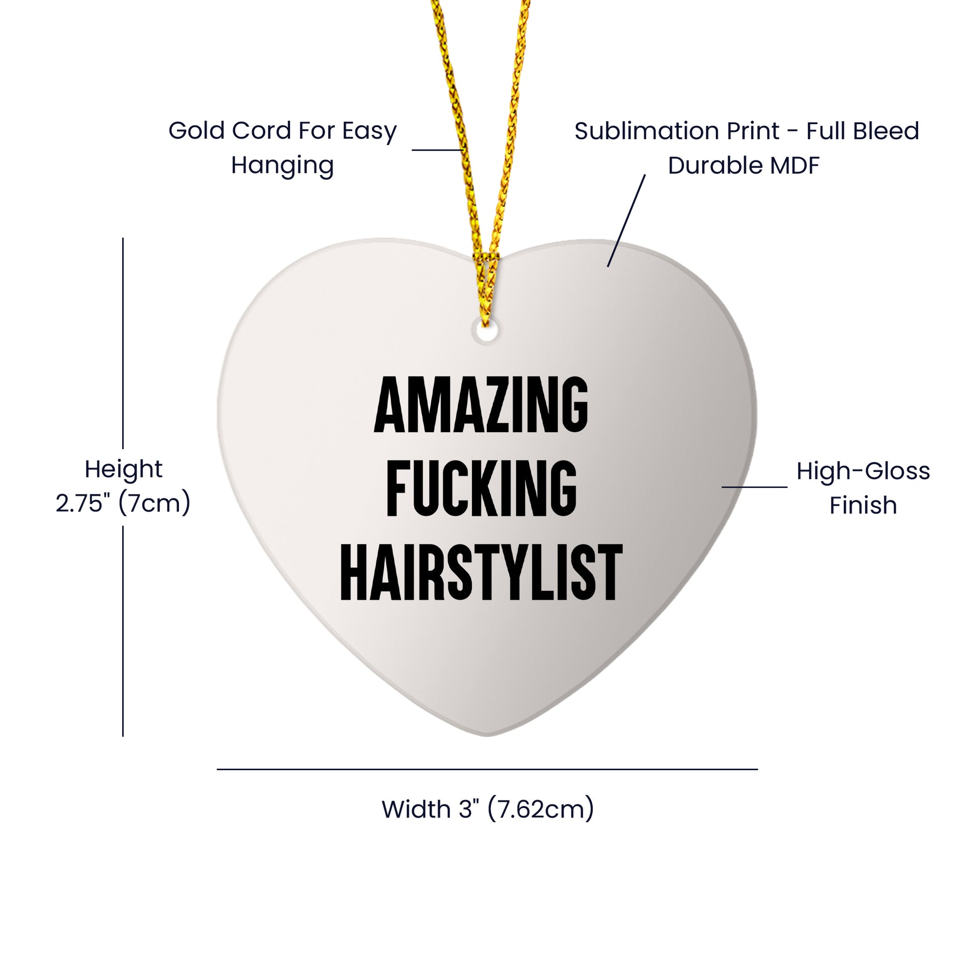 Funny Hairstylist Gifts, Heart Ornament with Amazing Quote, Perfect for Hairstylist Women, Gifts from Friends to Hairstylist, Christmas Unique Gifts