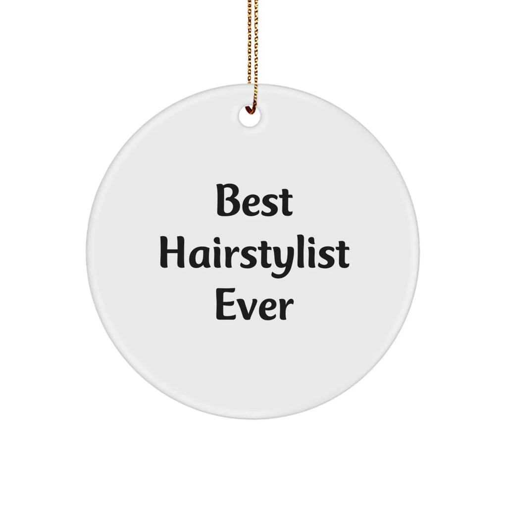 Funny Hairstylist Gifts for Friends - 'Best Hairstylist Ever' Circle Ornament, Christmas Unique Presents from Family