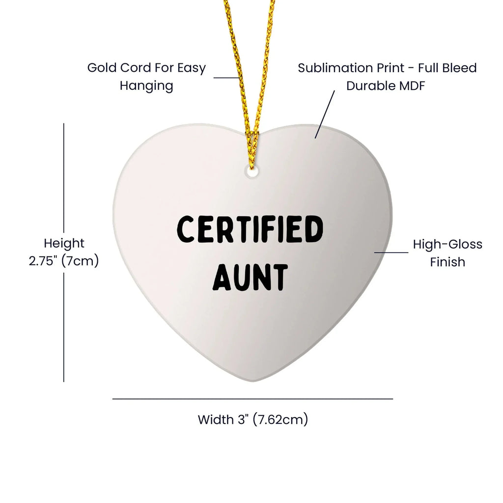 Funny Aunt Heart Christmas Ornament