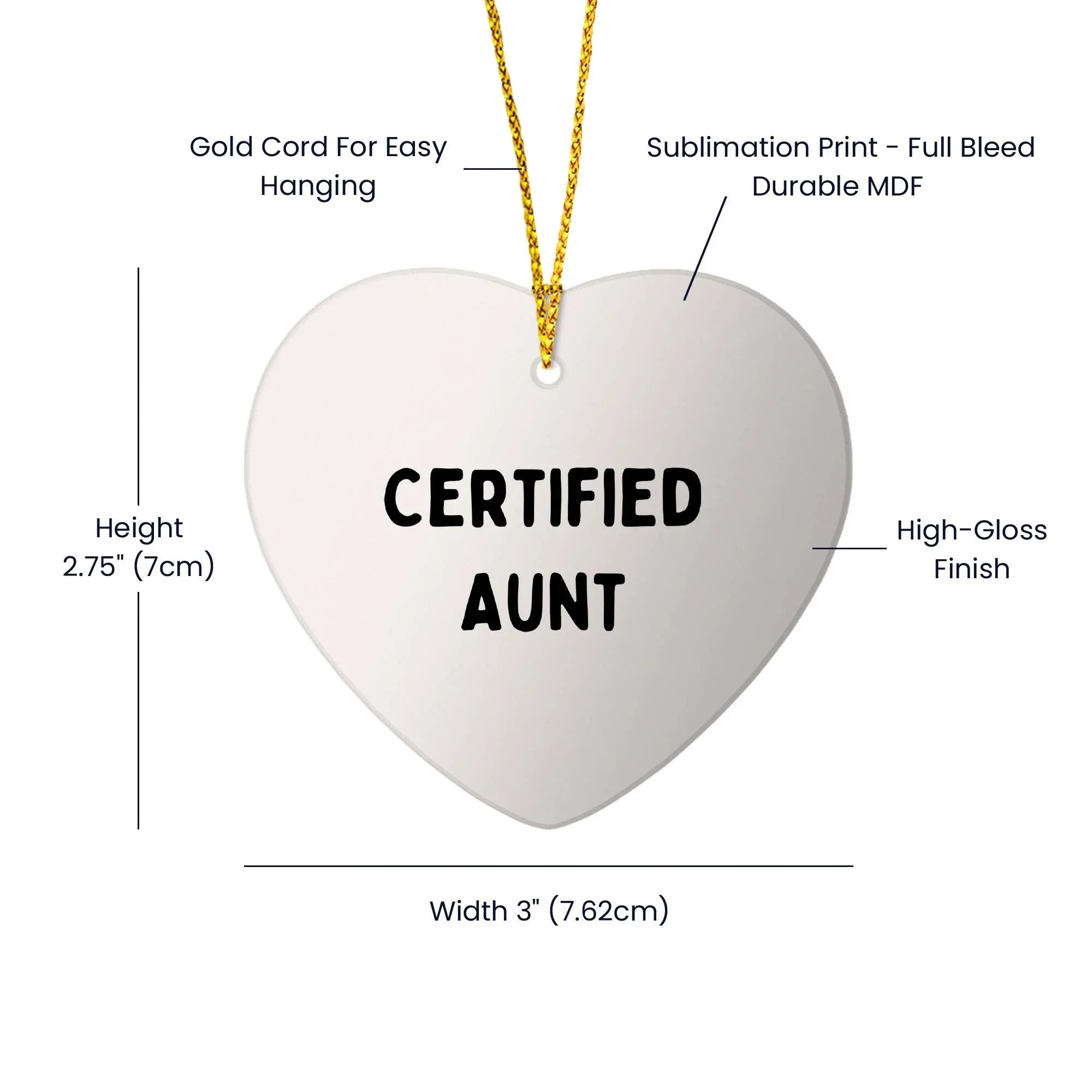 Funny Aunt Heart Christmas Ornament