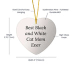 Funny Heart Ornament for Black and White Cat Lovers - Gifts from Mom to Friends and Family for Christmas