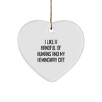 Funny Hemingway Cat Heart Ornament Gifts from Friends for Christmas