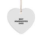 Funny Housekeeper Gifts - Best Housekeeper Ever Heart Ornament, Gifts from Family for Housekeeper