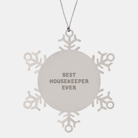 Funny Housekeeper Gifts from Friends for Best Housekeeper Ever Snowflake Ornament, Unique Christmas Unique Gifts for Her