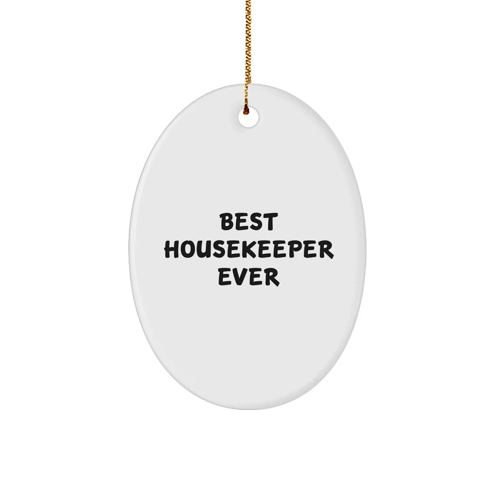 Funny Housekeeper Gifts from Friends for Housekeeper Best Ever Oval Ornament, Christmas Unique Presents