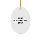 Funny Housekeeper Gifts from Friends for Housekeeper Best Ever Oval Ornament, Christmas Unique Presents
