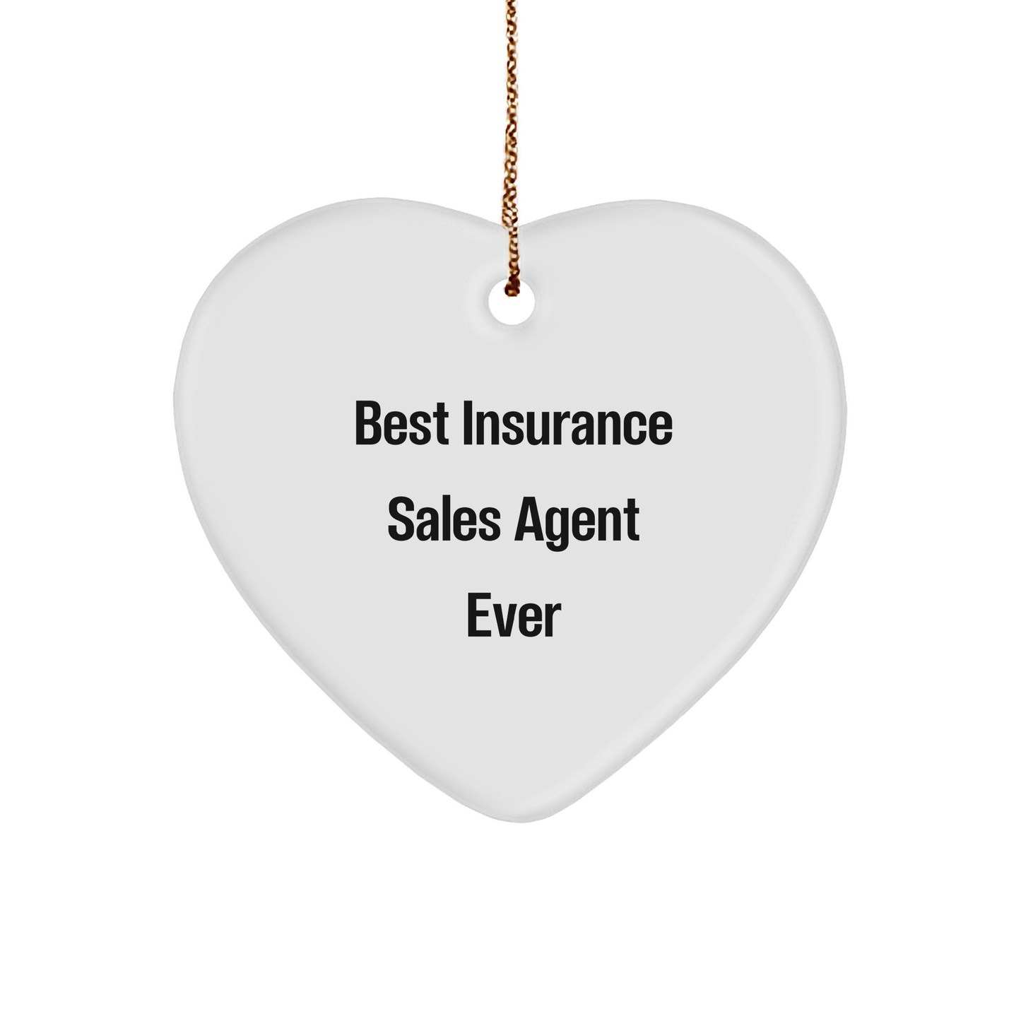 Funny Insurance Sales Agent Gifts from Best Agent Ever - Heart Ornament for Men, Women, Coworkers, Family - Christmas Unique Gifts