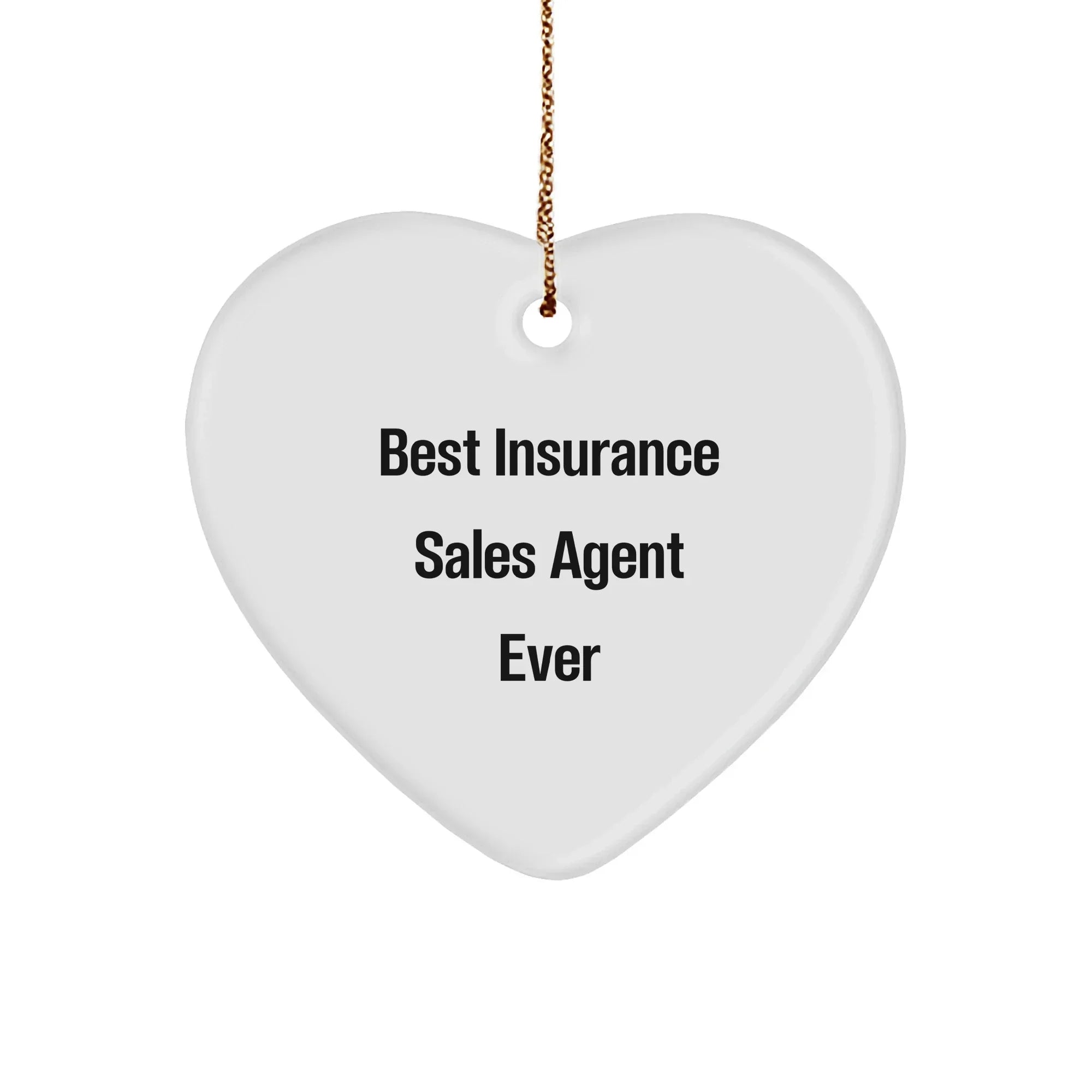 Funny Insurance Sales Agent Gifts from Best Agent Ever - Heart Ornament for Men, Women, Coworkers, Family - Christmas Unique Gifts
