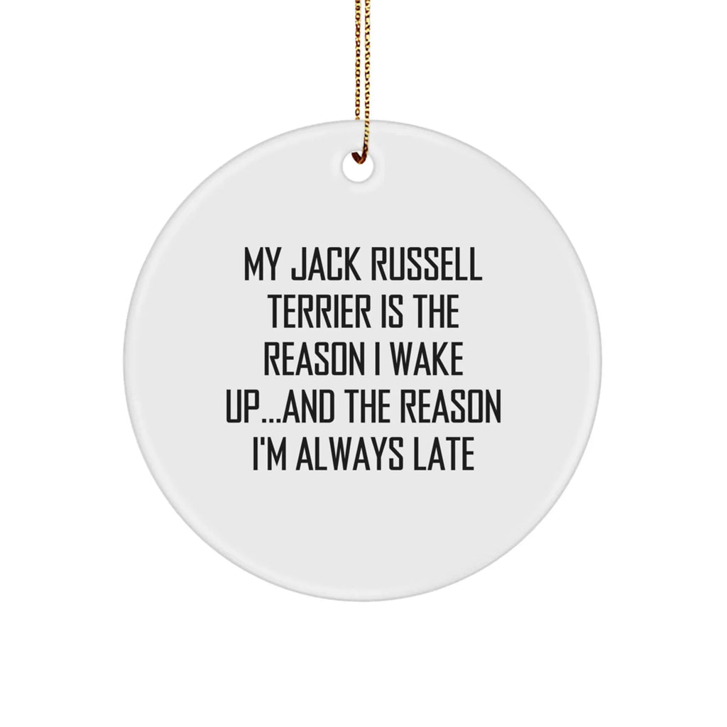 Funny Jack Russell Terrier Dog Gifts from Friends, Christmas Unique Circle Ornaments