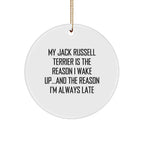 Funny Jack Russell Terrier Dog Gifts from Friends, Christmas Unique Circle Ornaments