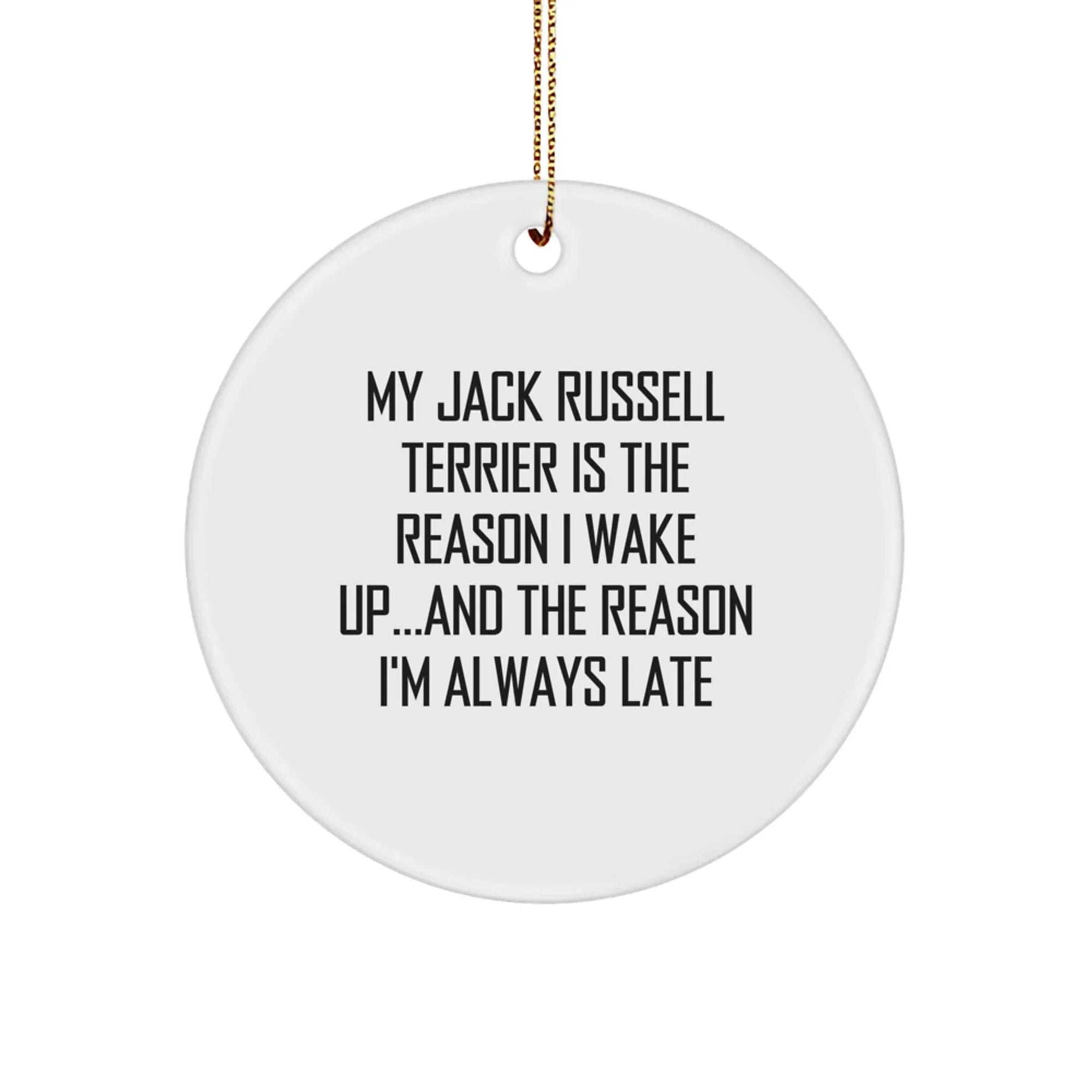 Funny Jack Russell Terrier Dog Gifts from Friends, Christmas Unique Circle Ornaments
