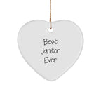 Funny Janitor Gifts, Heart Ornament, Best Janitor Ever, Gifts from Men to Janitor, Christmas Unique Gifts