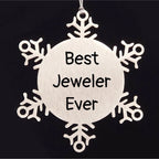 Funny Jeweler Gifts from Best Jeweler Ever - Snowflake Ornament for Men, Women, Friends, Coworkers, Family - Christmas Unique Presents