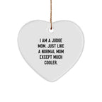 Funny Judge Gifts, 'I Am A Judge Mom' Heart Ornament, Christmas Unique Gifts from Mom to Judge, Gifts for Judge