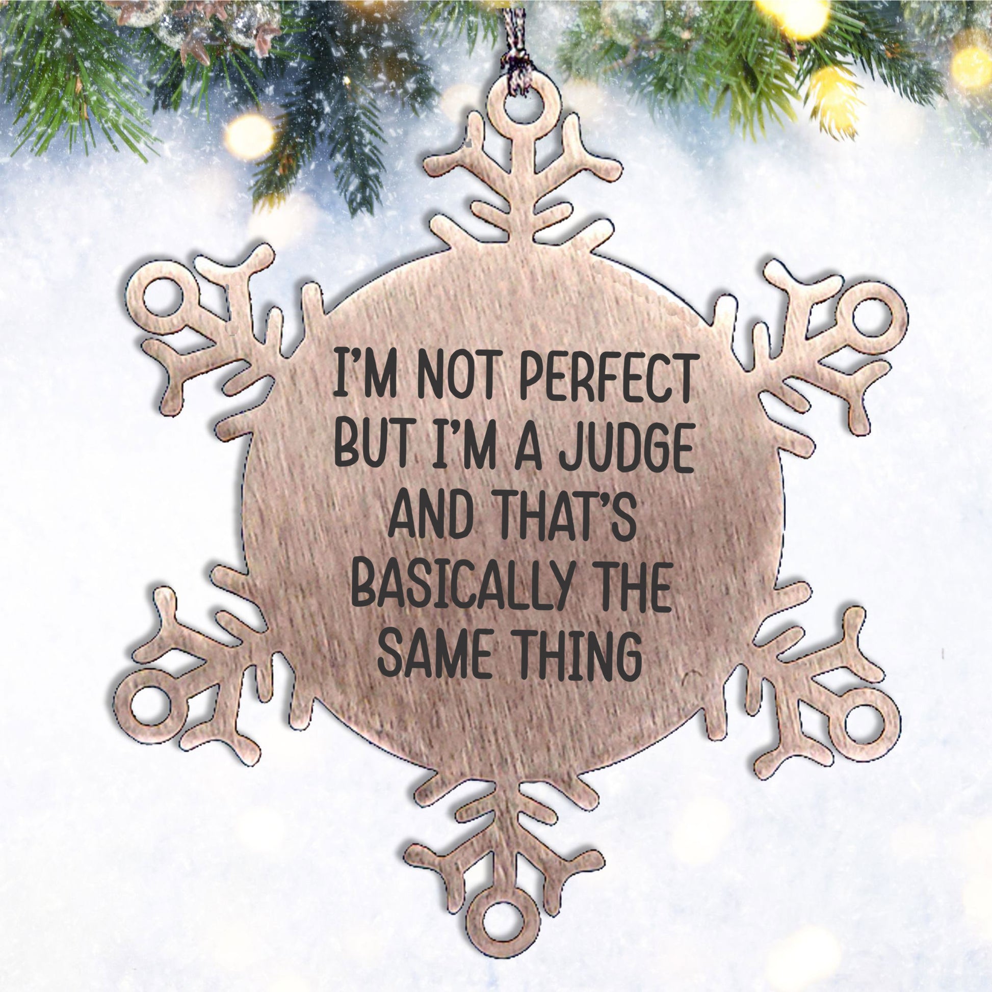 Funny Judge Snowflake Ornament Gifts from Friends for Men Unique Christmas