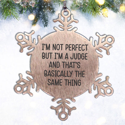 Funny Judge Snowflake Ornament Gifts from Friends for Men Unique Christmas