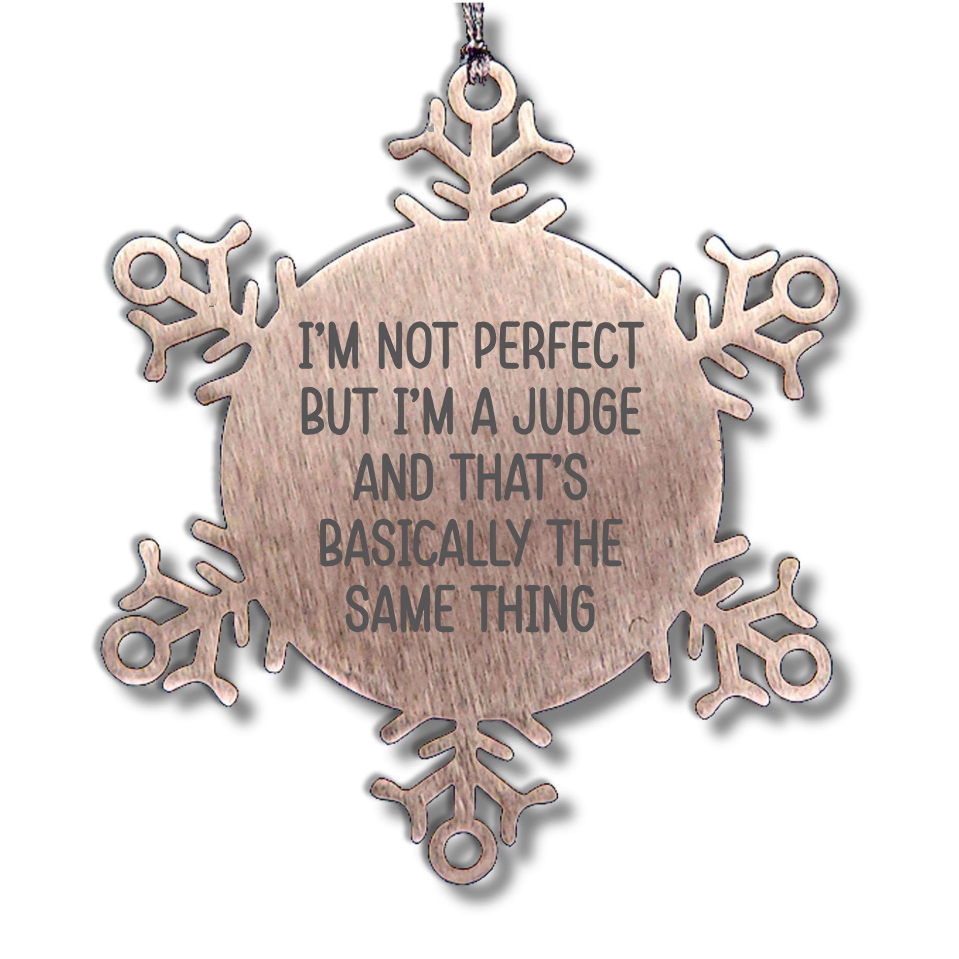 Funny Judge Snowflake Ornament Gifts from Friends for Men Unique Christmas