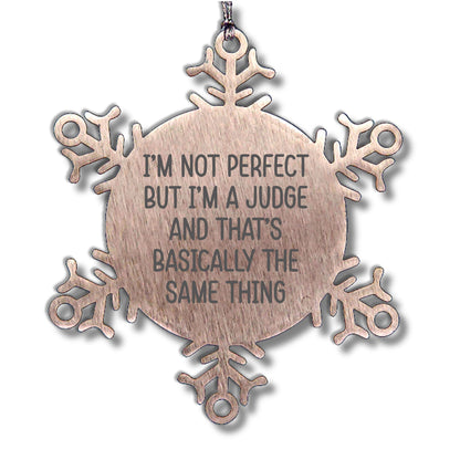 Funny Judge Snowflake Ornament Gifts from Friends for Men Unique Christmas