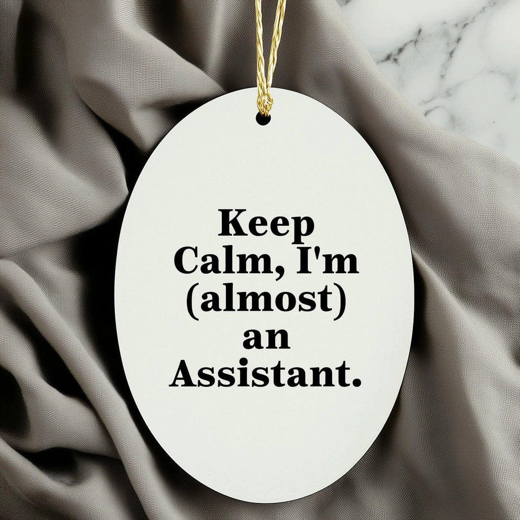 Funny Keep Calm Assistant Oval Ornament Gifts from Friends to Family