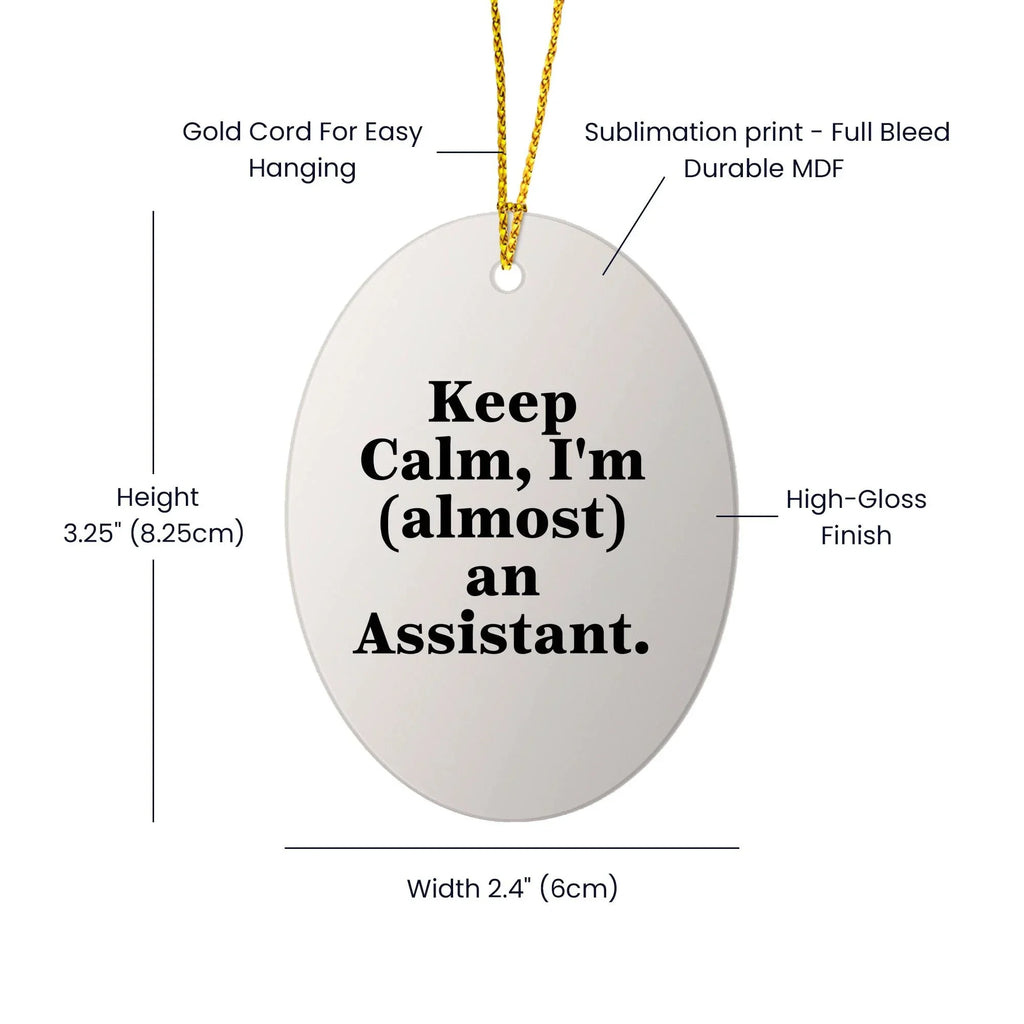 Funny Keep Calm Assistant Oval Ornament Gifts from Friends to Family