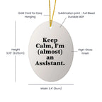 Funny Keep Calm Assistant Oval Ornament Gifts from Friends to Family