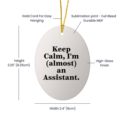 Funny Keep Calm Assistant Oval Ornament Gifts from Friends to Family