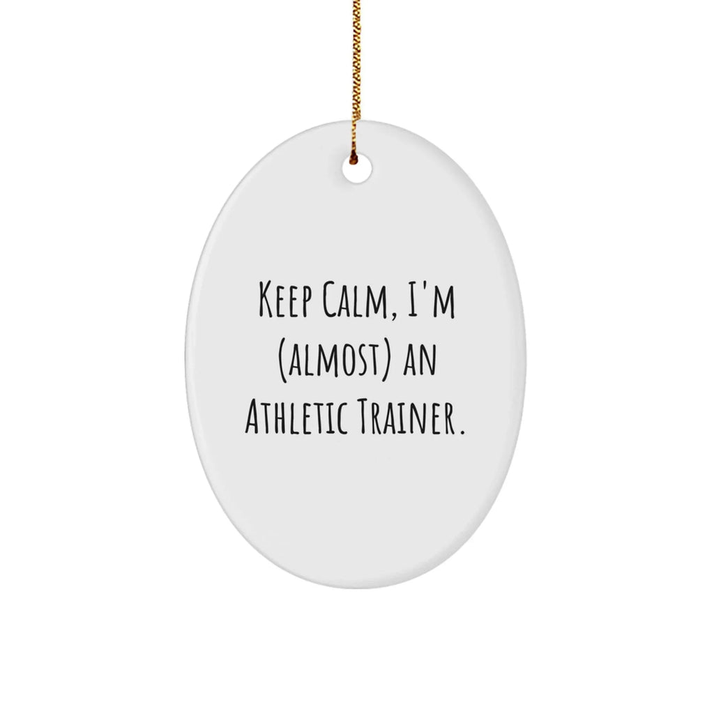 Funny Keep Calm Gifts for Athletic Trainers, Oval Ornament, Gifts from Friends, for Christmas