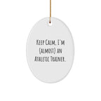 Funny Keep Calm Gifts for Athletic Trainers, Oval Ornament, Gifts from Friends, for Christmas