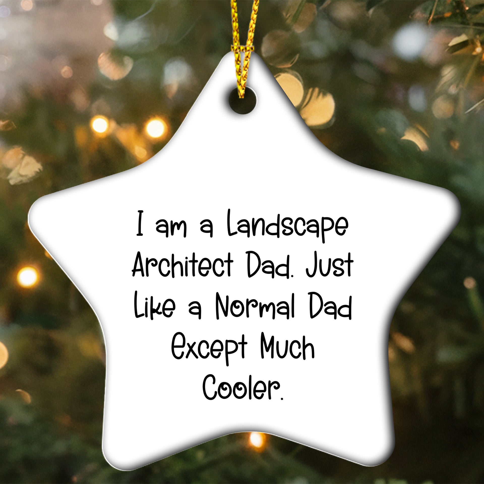 Funny Landscape Architect Gifts - I Am A Landscape Architect Dad Star Ornament for Christmas, Gifts from Men to Friends, Family, Coworkers - Unique Landscape Architect Christmas Memorable Present