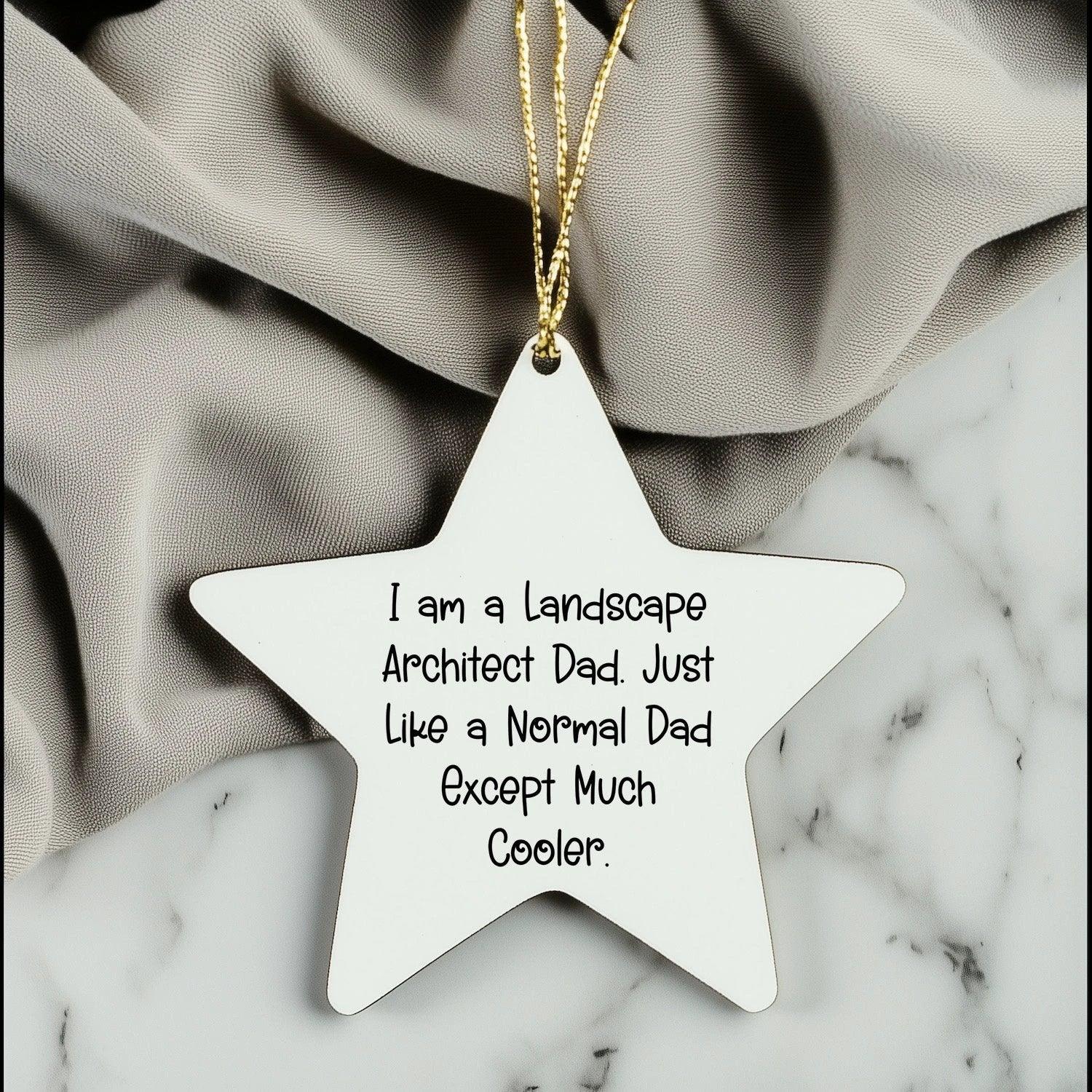Funny Landscape Architect Gifts - I Am A Landscape Architect Dad Star Ornament for Christmas, Gifts from Men to Friends, Family, Coworkers - Unique Landscape Architect Christmas Memorable Present