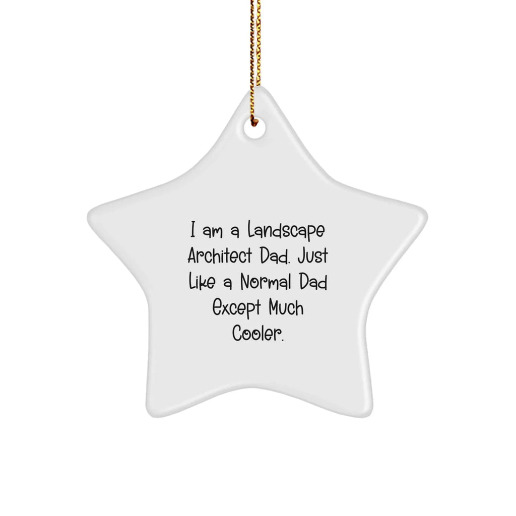 Funny Landscape Architect Gifts - I Am A Landscape Architect Dad Star Ornament for Christmas, Gifts from Men to Friends, Family, Coworkers - Unique Landscape Architect Christmas Memorable Present