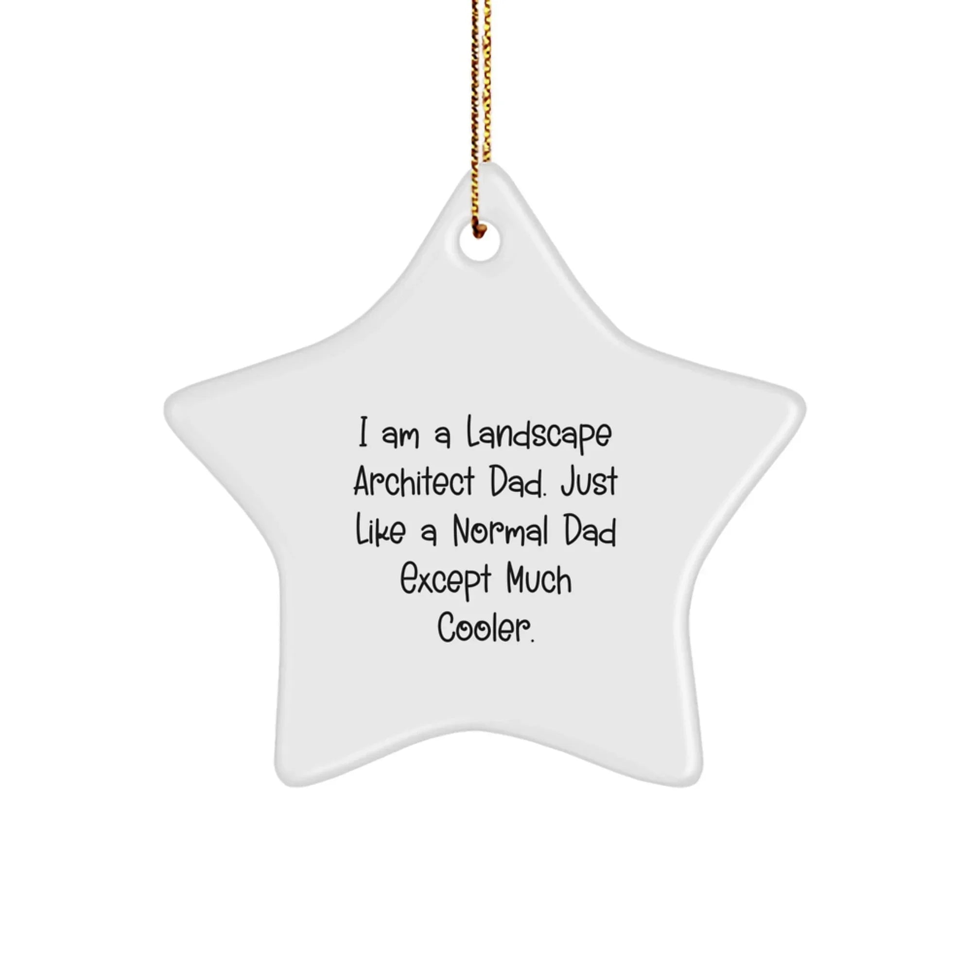 Funny Landscape Architect Gifts - I Am A Landscape Architect Dad Star Ornament for Christmas, Gifts from Men to Friends, Family, Coworkers - Unique Landscape Architect Christmas Memorable Present