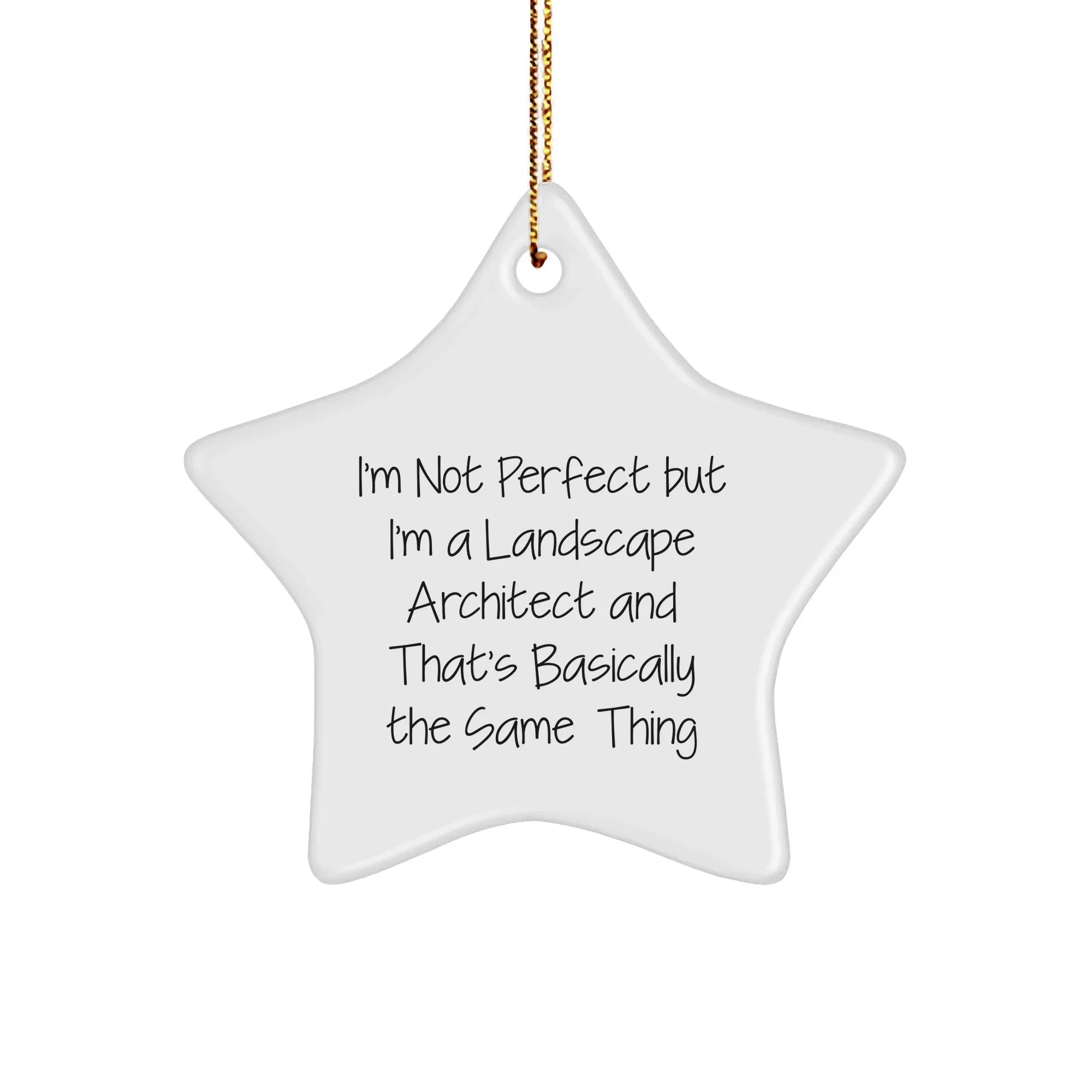 Funny Landscape Architect Gifts for Christmas, I'm Not Perfect Star Ornament from Friends, Family, Coworkers