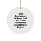 Funny Landscape Designer Gifts - I Am A Landscape Designer Dad, Circle Ornament for Christmas, Gifts from Dad to Landscape Designer
