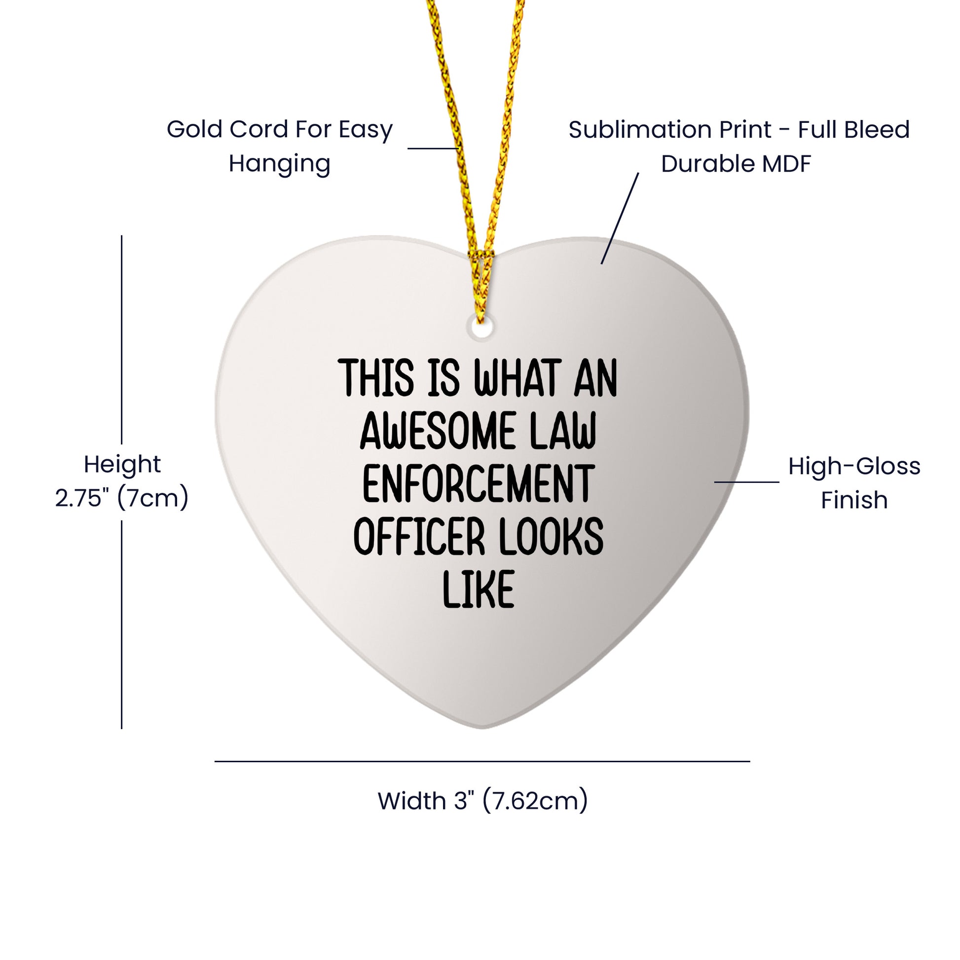 Funny Law Enforcement Officer Christmas Ornament Gift for Cops, Police Officers, and Law Enforcement Heroes – Available in Round, Star, Oval, Heart & Snowflake Shapes - Mallard Moon Gift Shop