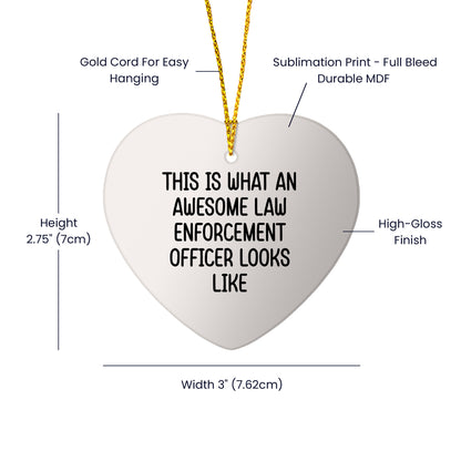 Funny Law Enforcement Officer Christmas Ornament Gift for Cops, Police Officers, and Law Enforcement Heroes – Available in Round, Star, Oval, Heart & Snowflake Shapes - Mallard Moon Gift Shop
