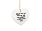 Law Enforcement Officer Gifts - This Is What An Awesome Law Enforcement Officer Looks Like, Oval, Round, Star, Heart, Snowflake Christmas Ornament Gift for Cops, Police Officers, and Law Enforcement Heroes