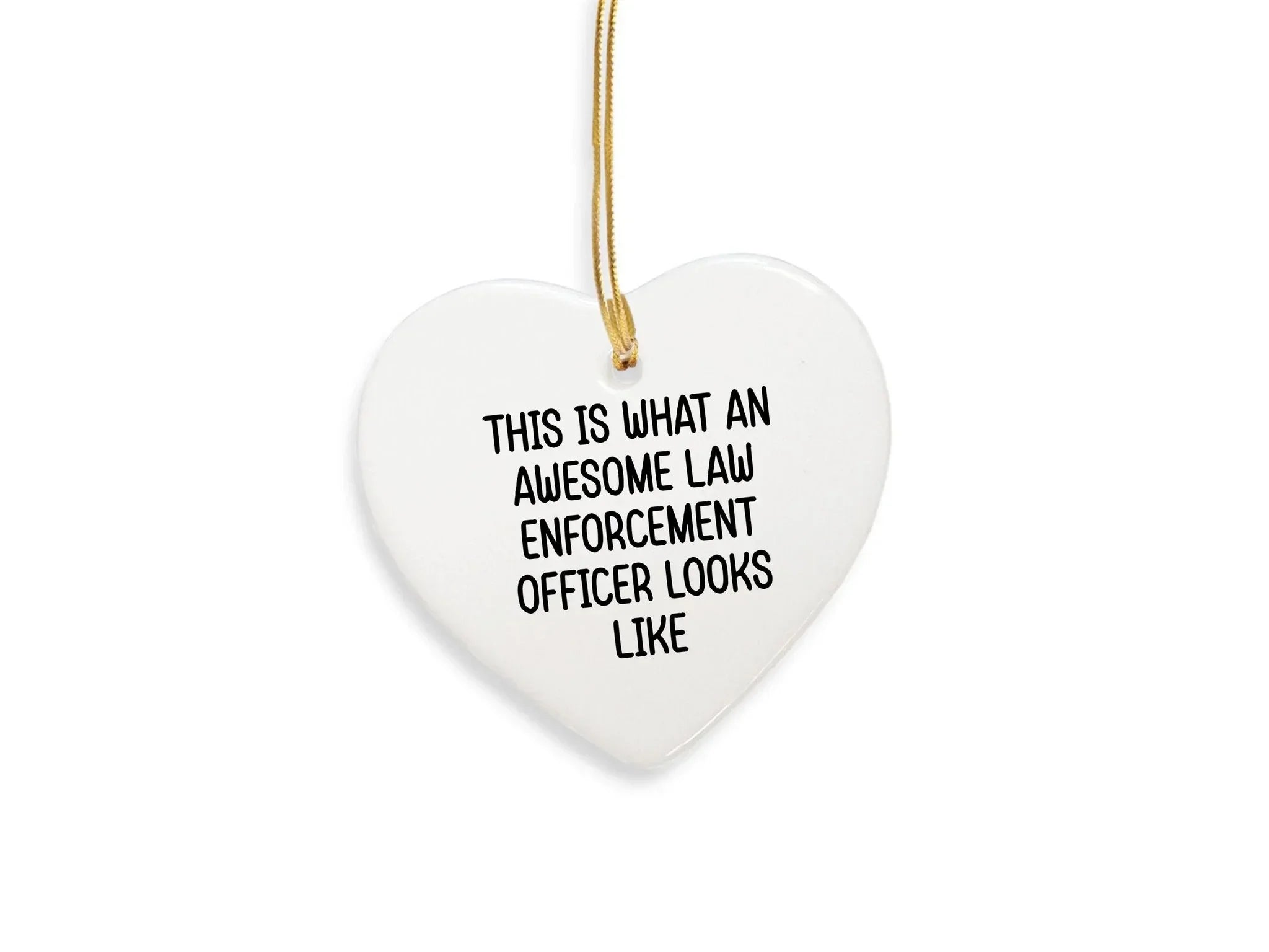 Law Enforcement Officer Gifts - This Is What An Awesome Law Enforcement Officer Looks Like, Oval, Round, Star, Heart, Snowflake Christmas Ornament Gift for Cops, Police Officers, and Law Enforcement Heroes
