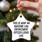 Law Enforcement Officer Ornament, This Is What An Awesome Law Enforcement Officer Looks Like, Funny Christmas Ornament