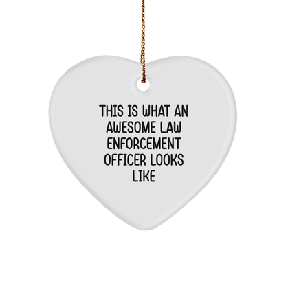 Funny Law Enforcement Officer Christmas Ornament Gift for Cops, Police Officers, and Law Enforcement Heroes – Available in Round, Star, Oval, Heart & Snowflake Shapes