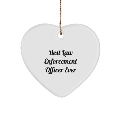 Funny Law Enforcement Officer Heart Ornament, Best Gifts from Men for Law Enforcement Officer, Christmas Unique Gifts - Image 1