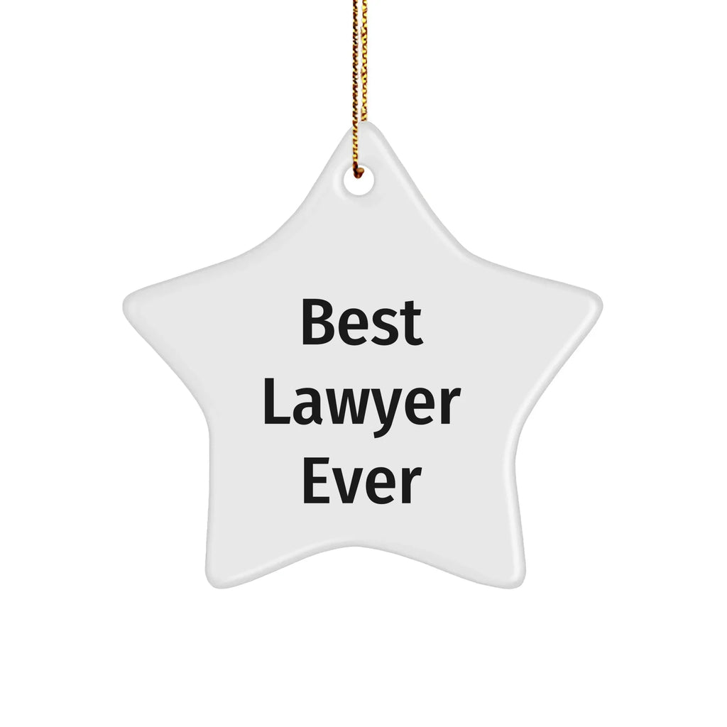 Funny Lawyer Gifts: Best Lawyer Ever Star Ornament, Gifts from Men to Women, Christmas Unique Gifts for Lawyer