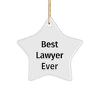 Funny Lawyer Gifts: Best Lawyer Ever Star Ornament, Gifts from Men to Women, Christmas Unique Gifts for Lawyer