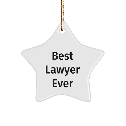 Funny Lawyer Gifts: Best Lawyer Ever Star Ornament, Gifts from Men to Women, Christmas Unique Gifts for Lawyer