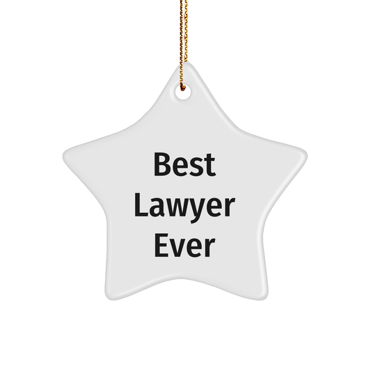 Funny Lawyer Gifts: Best Lawyer Ever Star Ornament, Gifts from Men to Women, Christmas Unique Gifts for Lawyer