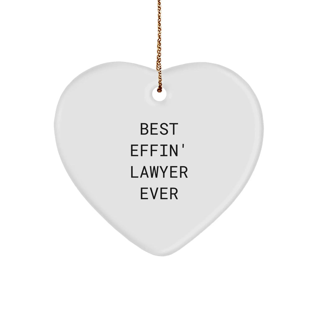 Funny Lawyer Gifts from Best Effin' Lawyer Ever - Heart Ornament for Christmas, Best Lawyer Ever Mug for Men or Women, Friends, Coworkers, Family